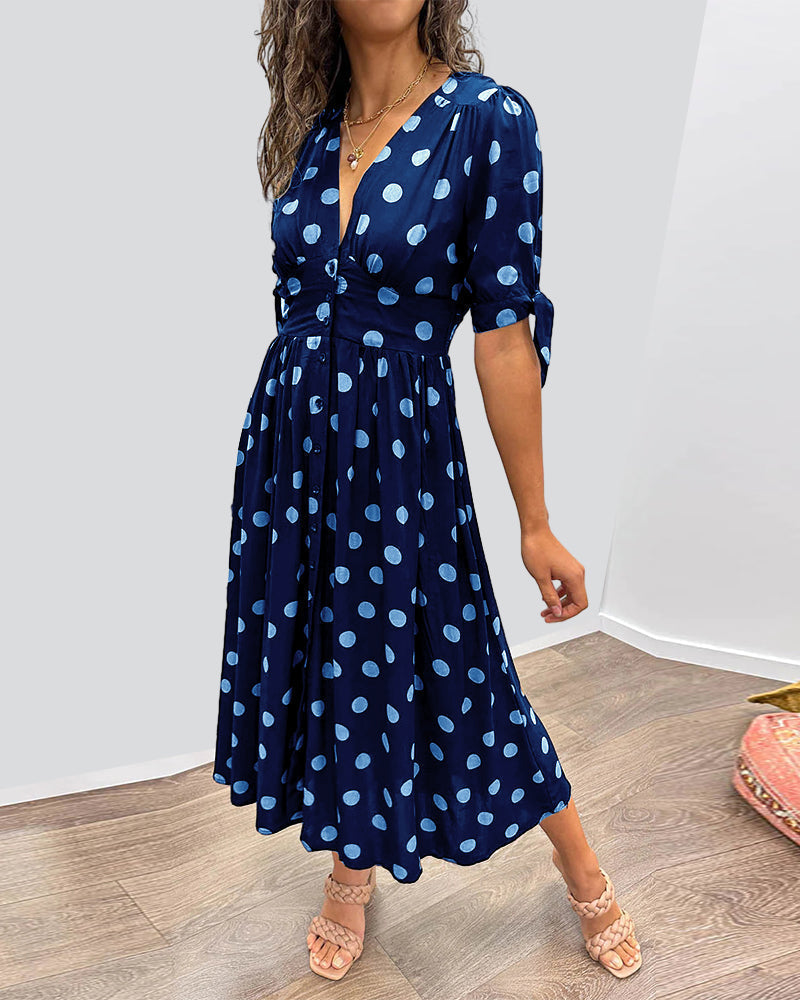 Monique™ | Élégante Robe à Pois