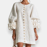 Marcelle | Robe à fleurs en relief