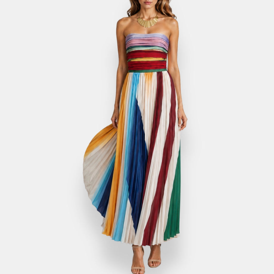 Holvarine | Robe longue plissée bustier