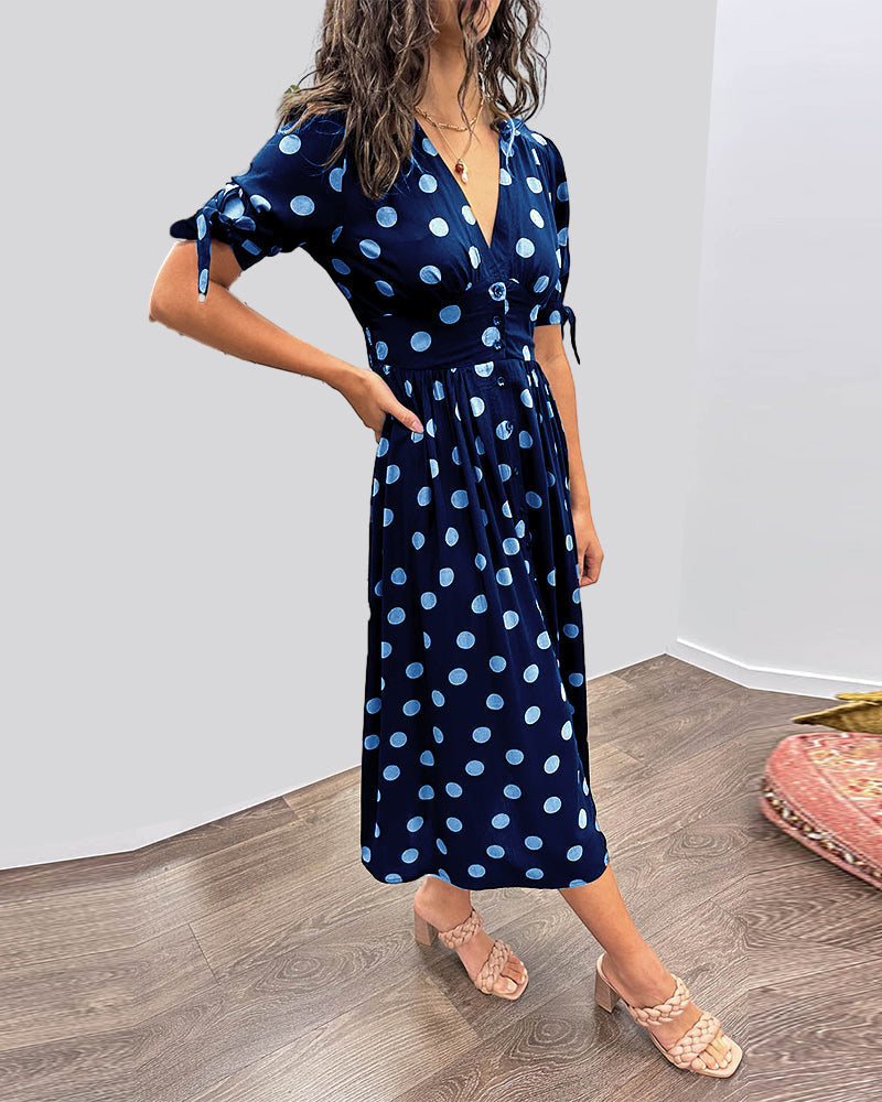 Monique™ | Élégante Robe à Pois
