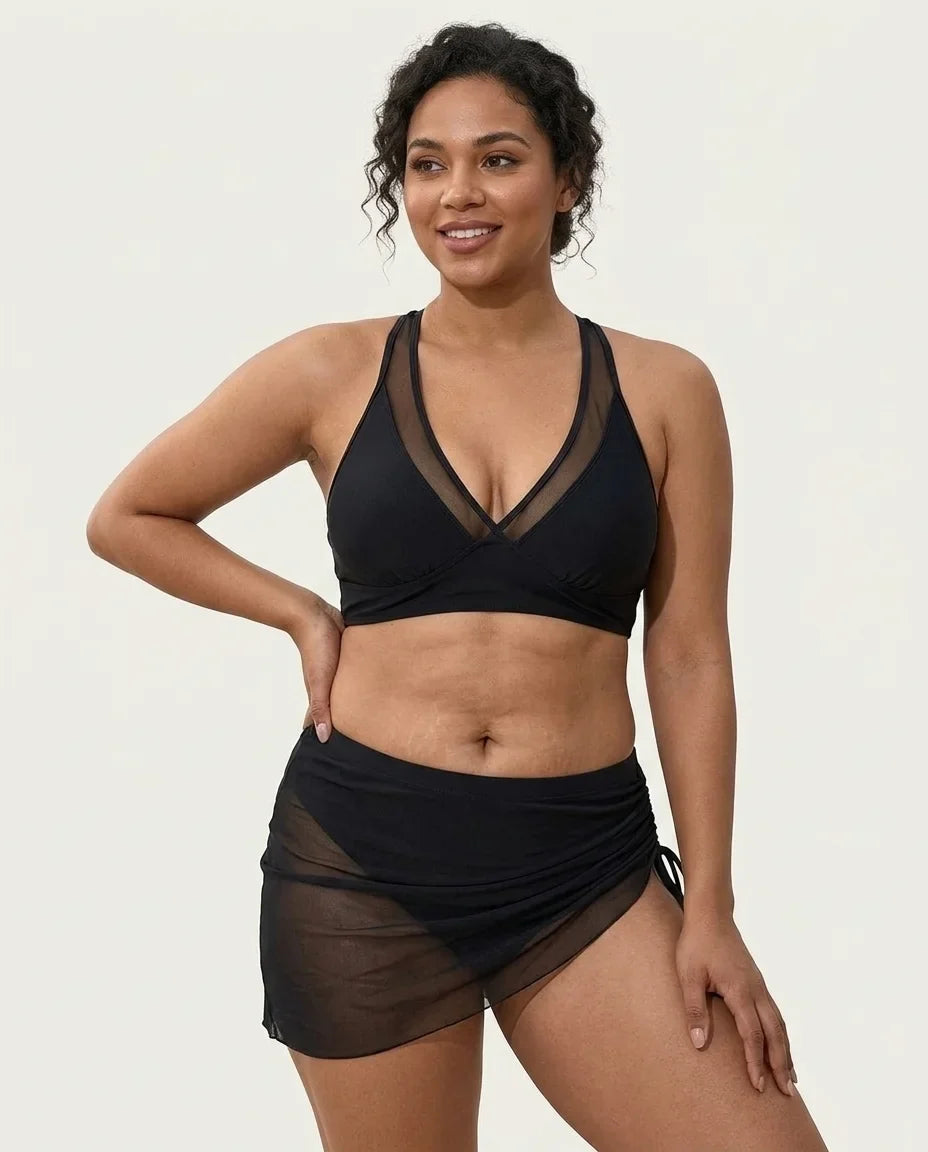 Maillot de bain taille haute deux pieces