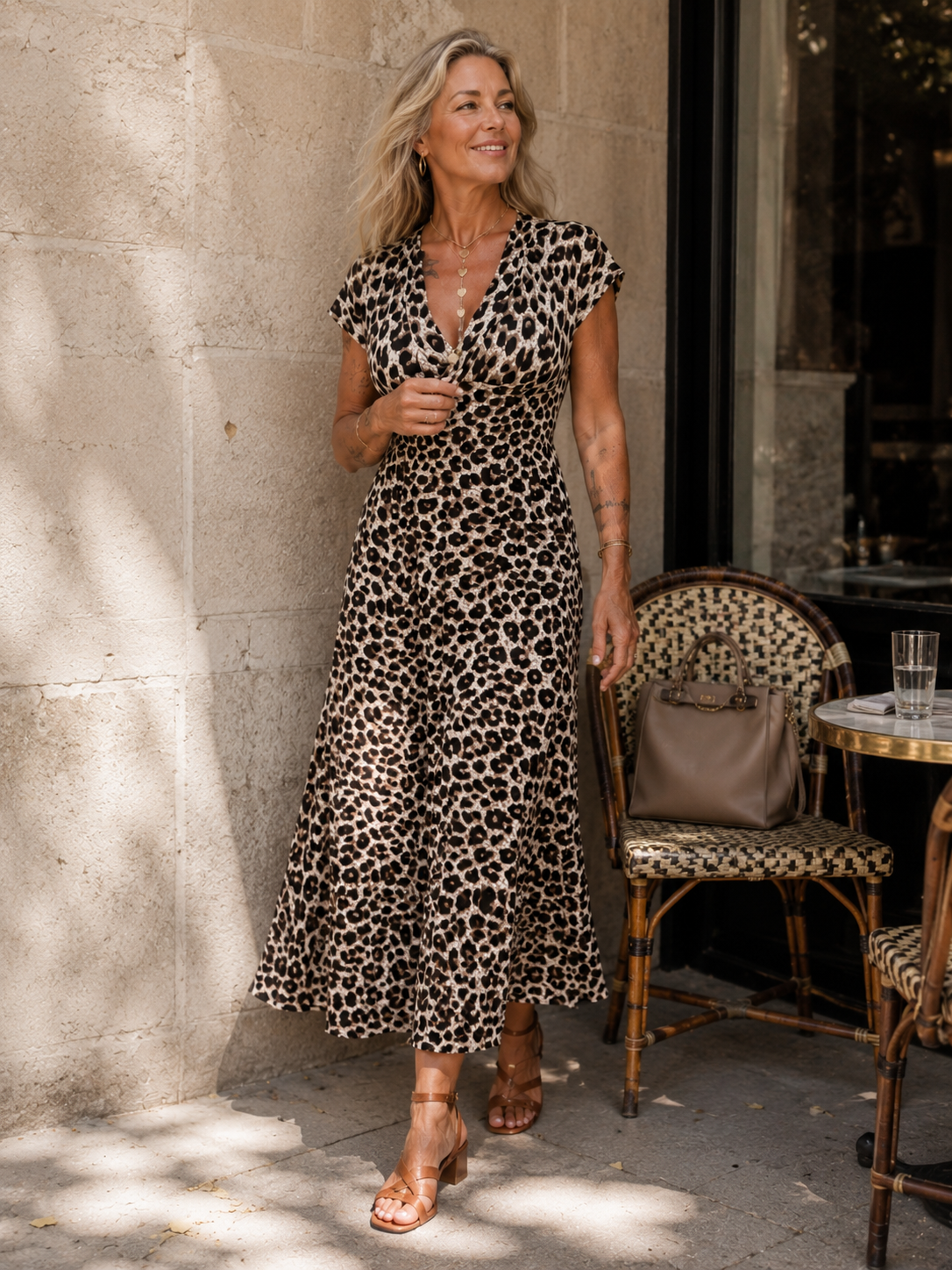Nathalie - Robe Midi Léopard