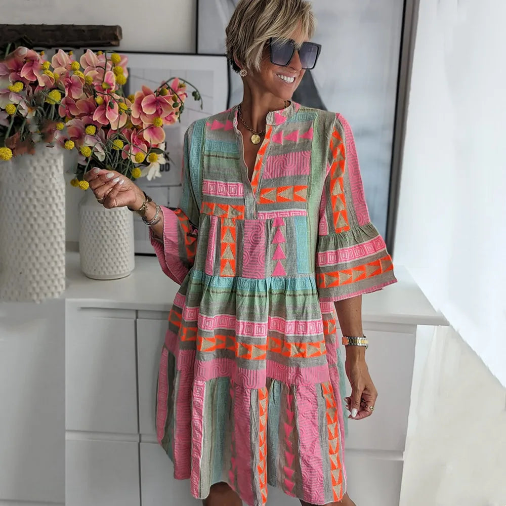 Dominique™ | Élégante Robe Midi d'Été