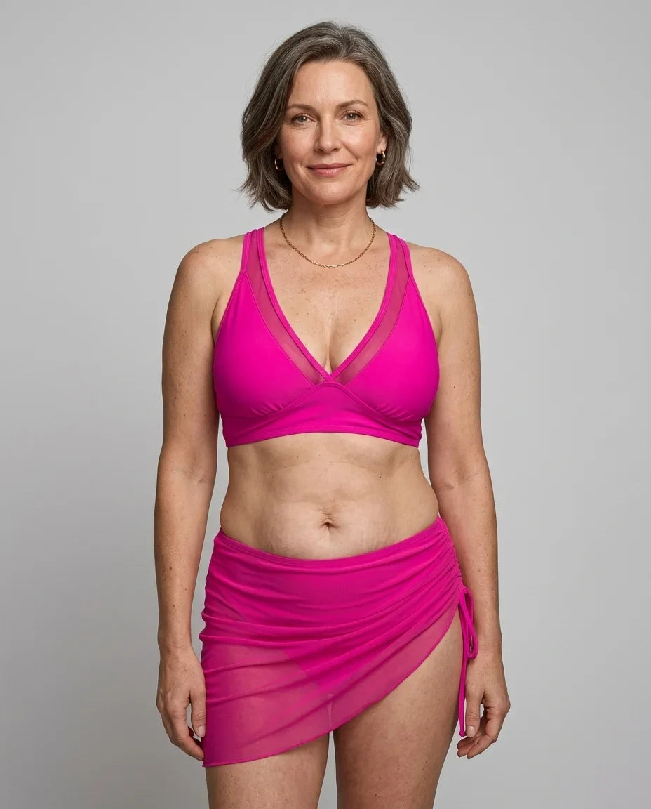 Maillot de bain taille haute deux pieces