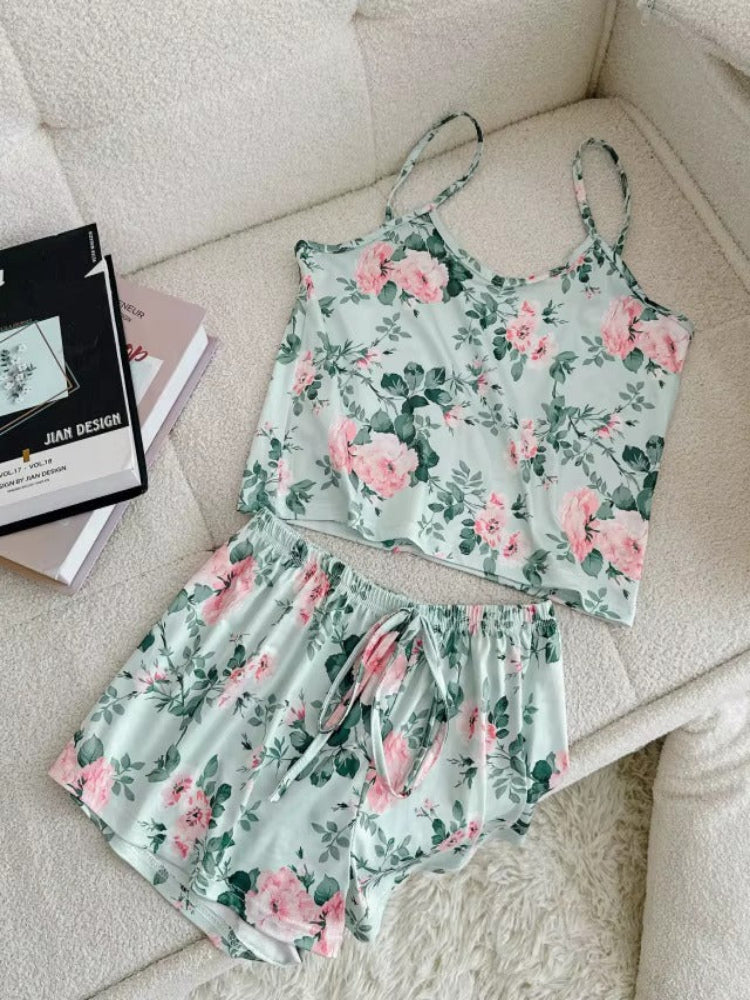 Geprinte Pyjamashortset