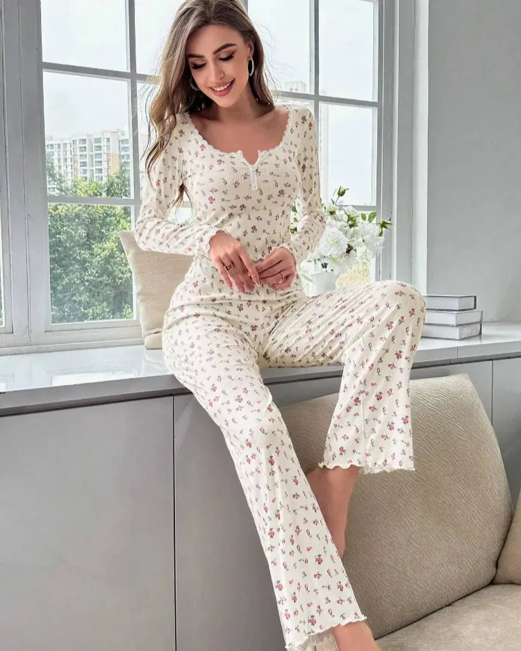 Bloemenpyjama met sla-bies