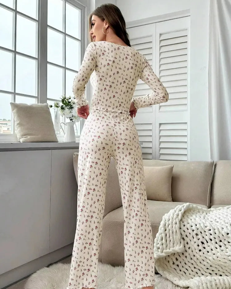 Bloemenpyjama met sla-bies