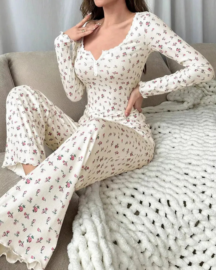 Bloemenpyjama met sla-bies