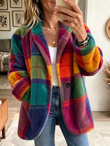 Claudette | Manteau Arka À Carreaux Multicolore