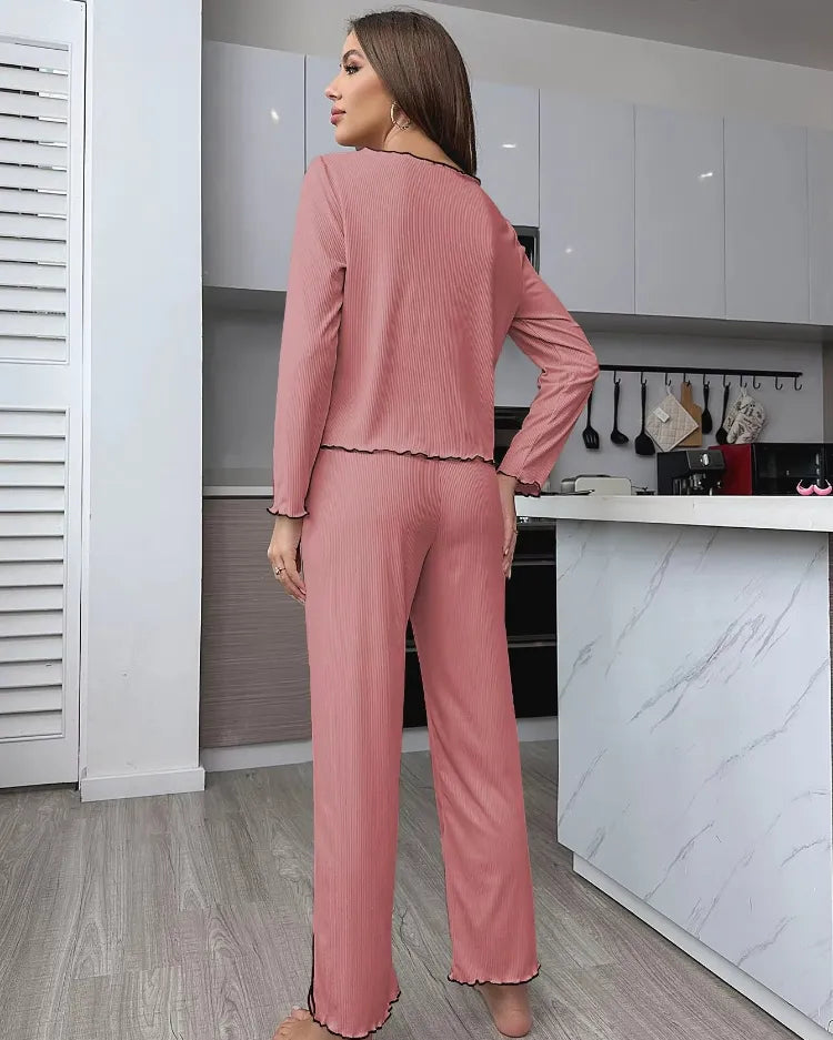 Geribbelde Cardigan Pyjamaset