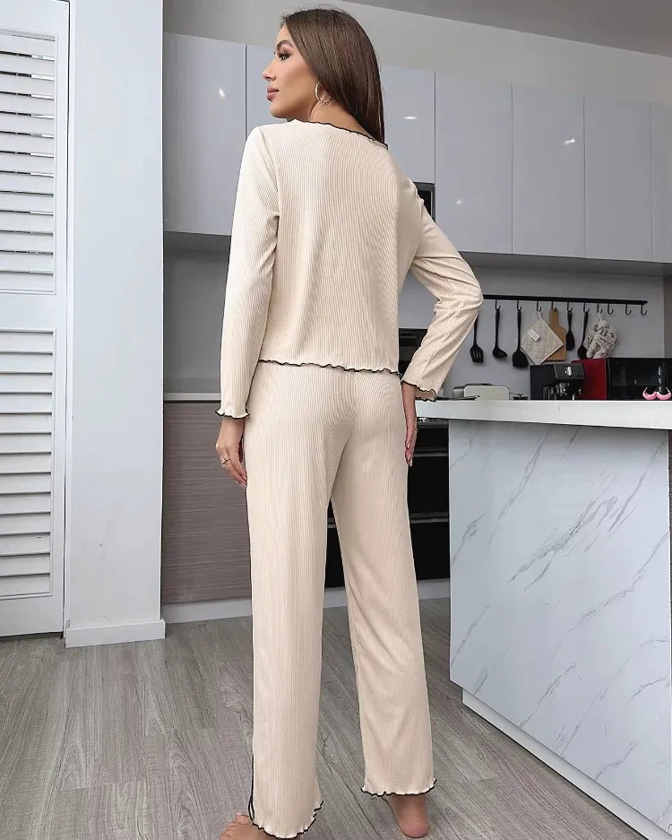 Geribbelde Cardigan Pyjamaset