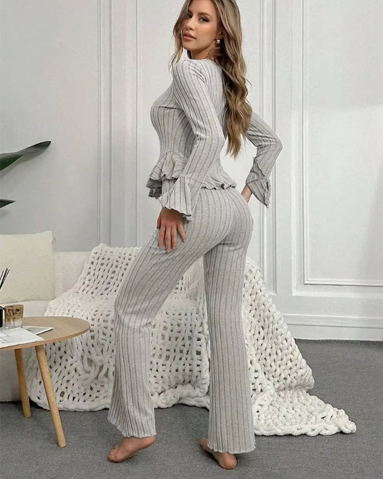 Geribde Gebreide Pyjamaset