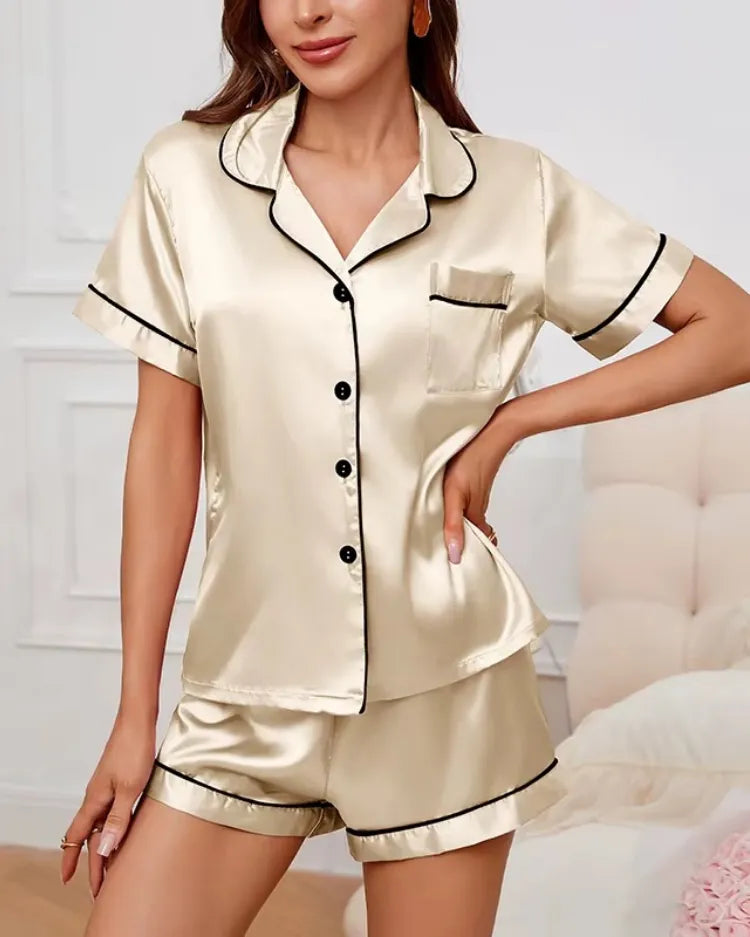 Satijnen Pyjama Short Set