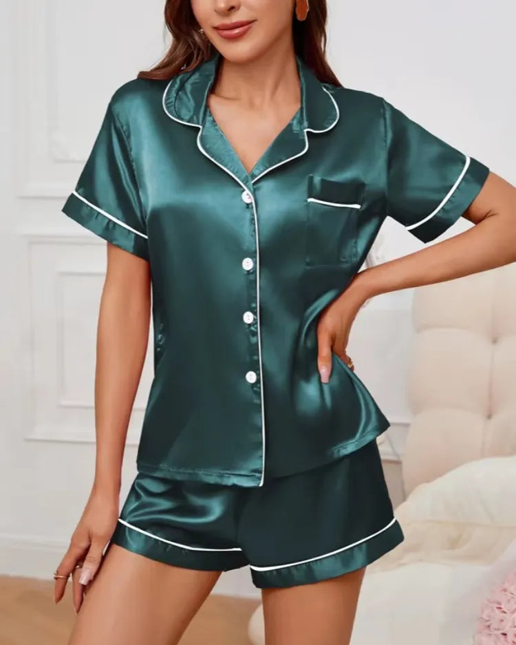Satijnen Pyjama Short Set