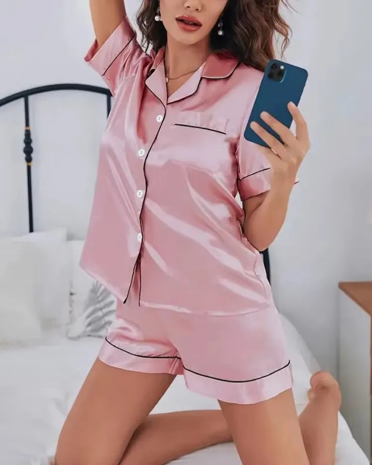 Satijnen Pyjama Short Set